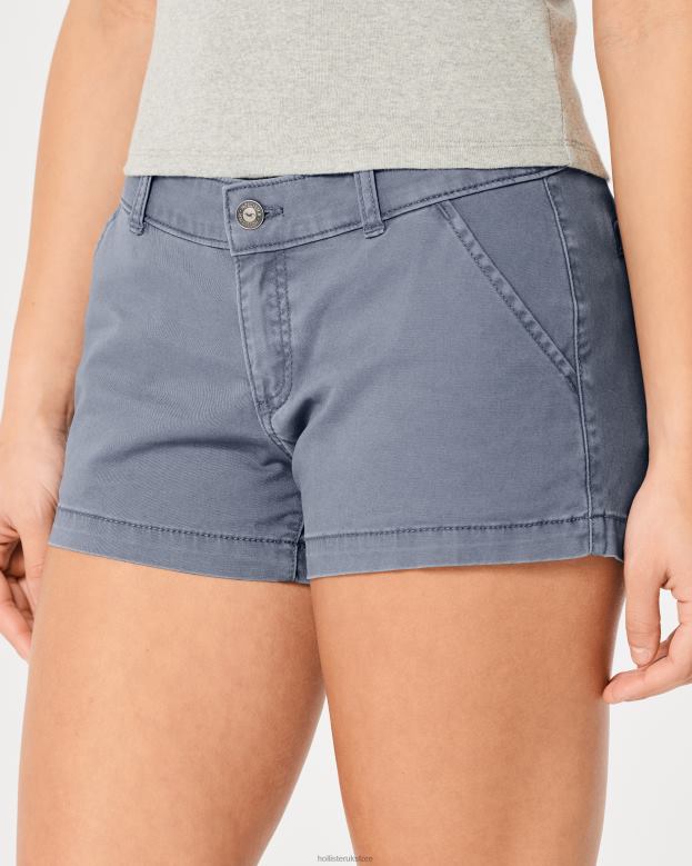 Bottoms Hollister Women Low-Rise Twill Chino Shorts 3\\ 48820478 Blue